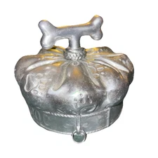 Arthur Court Good Dog Jar Lid Only 2004 Bone Paw Prints Missing Star Tag Metal