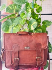 Men's Genuine Vintage Prime Leather Messenger Bag Shoulder Laptop Briefcase