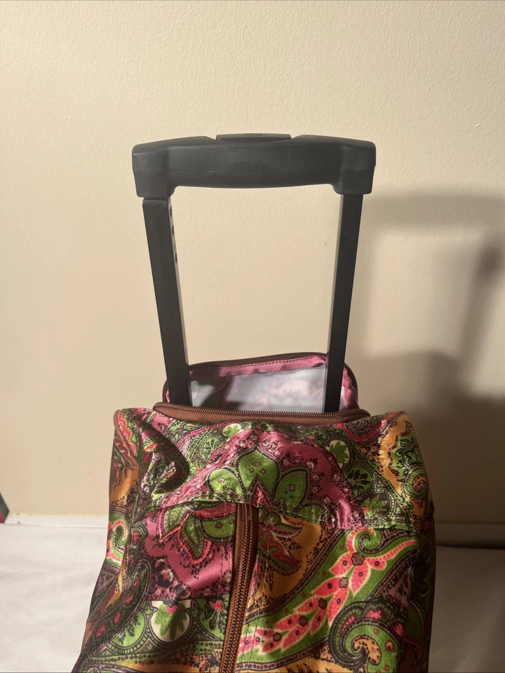 NUEVO CON ETIQUETAS KATHY VAN ZEELAND Marrón Southern Bell Paisley Bolso de Lona Rodante Viaje 22" Foto 4 de 4