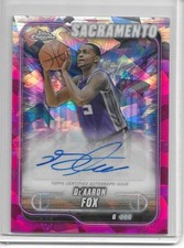 2024/25 Topps Chrome Sapphire Edition: DeAaron Fox Auto Padparadscha TRUE 1/1