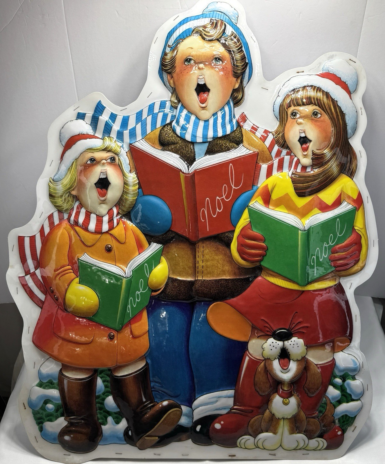 Vintage NOMA Christmas Blow Mold Carol Singers 35" Light Up Large 3-D Decoration