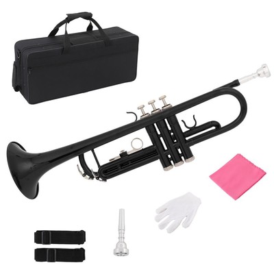 New Black Student School Band Bb Trumpet W/ Casa Xmas Gift for Beginner