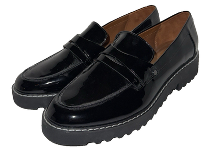 Franco Sarto Cassandra Black Patent Leather Lug Sole Penny  display picture 2