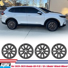 18 Hubcap Black Matte Wheel Covers For 2023 2024 2025 Honda Cr-v Ex Ex-l