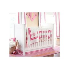 Pottery Barn Baby Organic Harper Crib Skirt and two Quilted Shams
