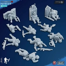 Freedom Guard Casualties Grimdark Guard 3D Resin Proxy Models Tabletop Sci Fi