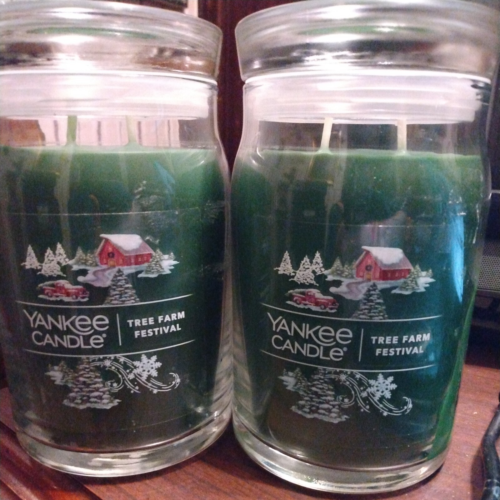 LOT OF 2 Yankee Candle TREE FARM FESTIVAL Double Wick 20 Oz Candles eBay