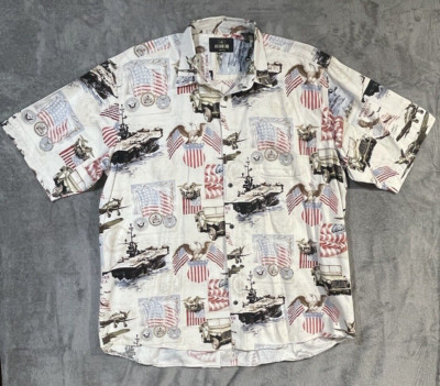 Redhead Outfitters Shirt Men's XXL Wings Over America Flag Eagle Short Sleeve