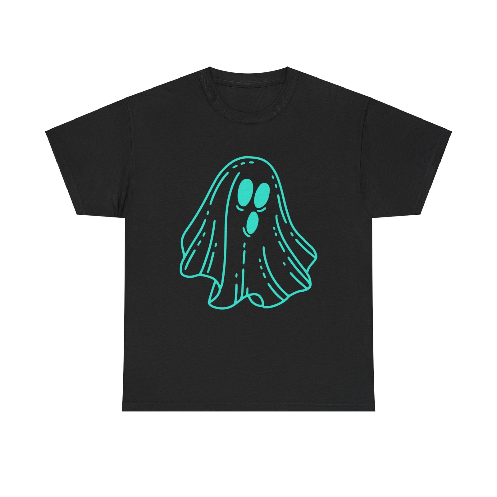 Cute Ghost Outline T-Shirt - Halloween spooky funny cool vintage ghoul boo neon