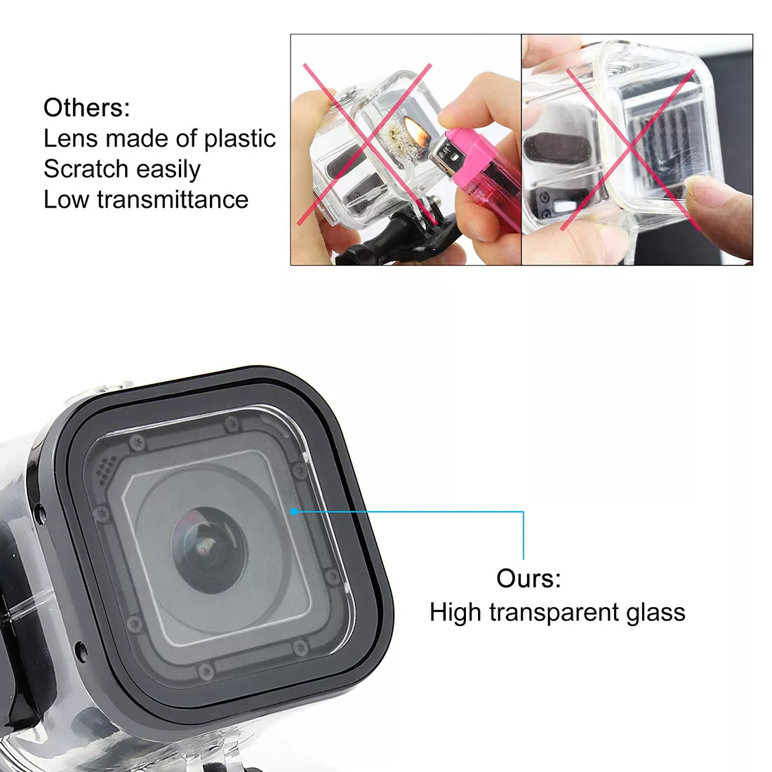 60m Underwater Waterproof Housing Case for GoPro Hero Session Hero