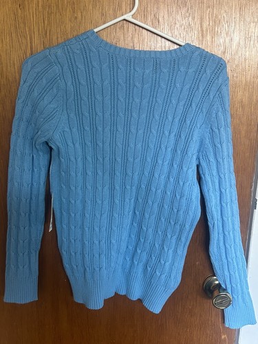 st johns bay classic cable knit sweater womens Petite Small Heritage Blue NWT - Bild 5 von 6