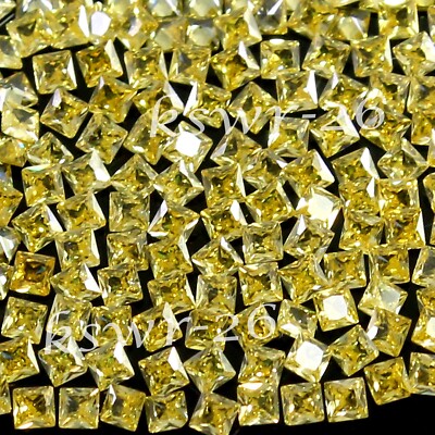 Natural Yellow Sapphire Calibrated 5.00 MM Princess Cut Gemstone 500 Pcs Of Lot