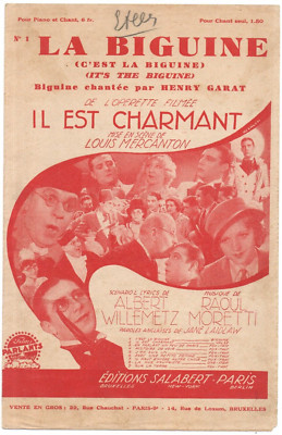Partitur 1932 Gesang - C'est la biguine - Operette ''Il est charmant'' - H. GARAT
