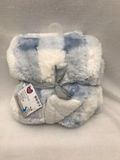 Parents Choice Walmart Blue White Baby Blanket Plush Lovey Security Boys Girls