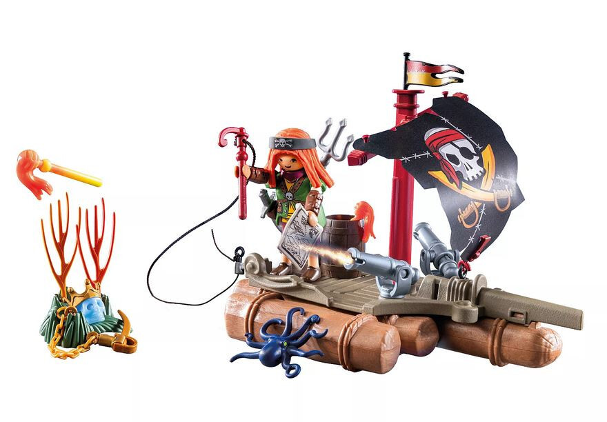 Playmobil Pirate Set 71794 Pirate Raft with Cannons and Female Pirate NEW  NO BOX - Main Image