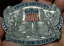 Vintage US TRUCK DRIVERS Move The Nation Belt Buckle RARE Truckers Trucking