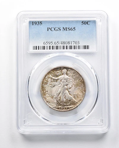 MS65 1935 Walking Liberty Half Dollar PCGS Beautifully Toned *3341