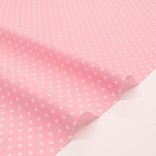100% Cotton Fabric 3mm WHITE SPOTS SPOTTY PINK POLKA DOT Rose & Hubble Material - 第 3/3 張圖片
