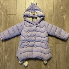 Girls Puffy Raindeer Lavender Jacket Tassle hooded antlers buttons adorable warm