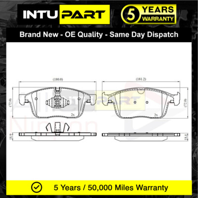 Fits Volvo XC60 2008-2017 Intupart Front Brake Pads Set 31445986 ...