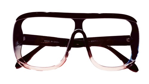 Damen Retro Eckig Übergroße Klarglas Brille 80er Jahre Klassisches Gestell - Bild 11 von 11