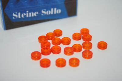 Lego (c) 20x Rundfliese - 1x1 - transp orange - 98138 - tile round orange