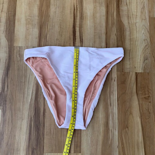 J. Crew Women’s Ribbed High Rise Swim Bikini Bottom Light Pink Size M BE808 NWT - Picture 3 of 9