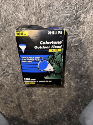 NEW 100 WATT 120v BLUE BR38 outdoor flood 100w LIGHT BULB PAR38 Philips 100BR38 - Picture 2 of 3