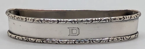 Vintage Lunt Sterling Silver Napkin Ring "D" initial engraving
