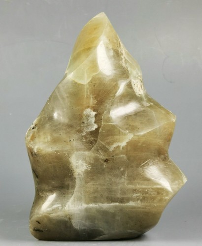 RARE NATURAL green moonstones QUARTZ CRYSTAL Flame Orbicular Reiki Statue - Picture 5 of 10