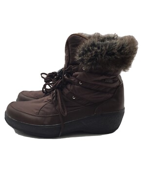 Spring Step Alpi-Tex Grey/Black Booties with Faux Fur Collar Size 9