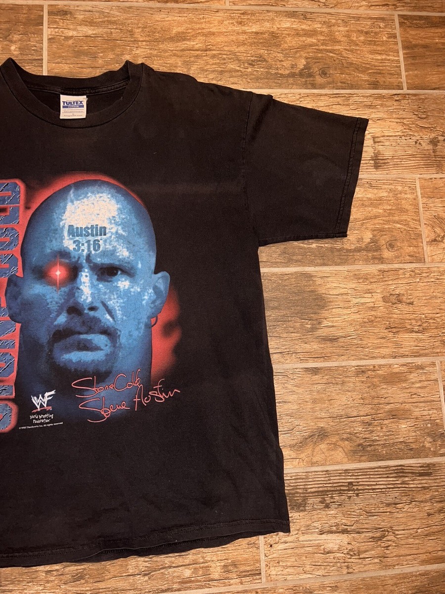 Vintage Stone Cold Steve Austin T Shirt Mens XL Black Faded