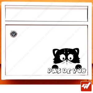 Détails Sur Sticker Autocollant Décoration Boite Aux Lettres Chaton Chat Manga Stop Pub Bal8