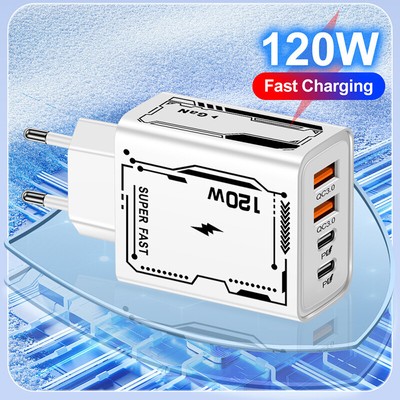 120W Fast Charger Type C USB PD Quick Charge Adapter For IPhone Samsung XiaomYR