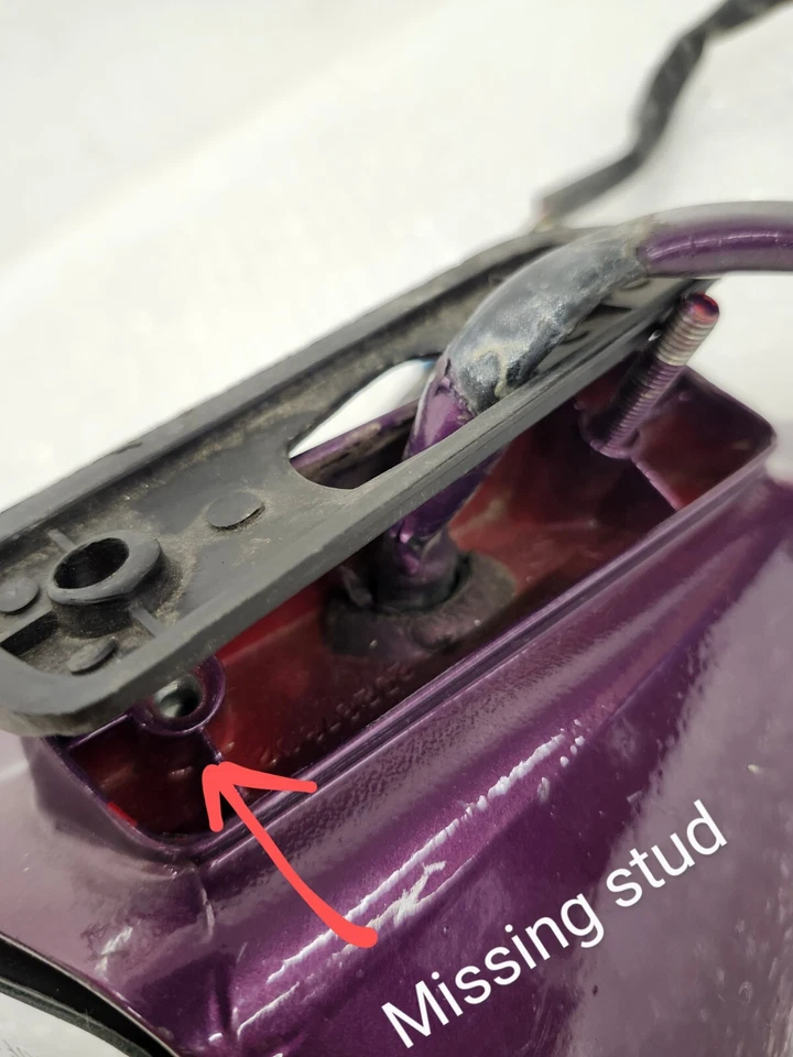 Espejo de puerta derecho Corvette 88-96 C4 vista lateral del pasajero púrpura OEM DEFECTOS DAÑOS Foto 3 de 4