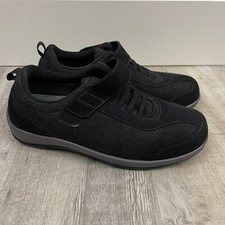 Orthofeet Womens 9D wide Black Volcano Arch Support Adjustable Strap Casual