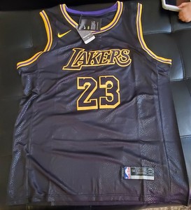 Lebron James 23 La Lakers Black Mamba Jersey Large Ebay