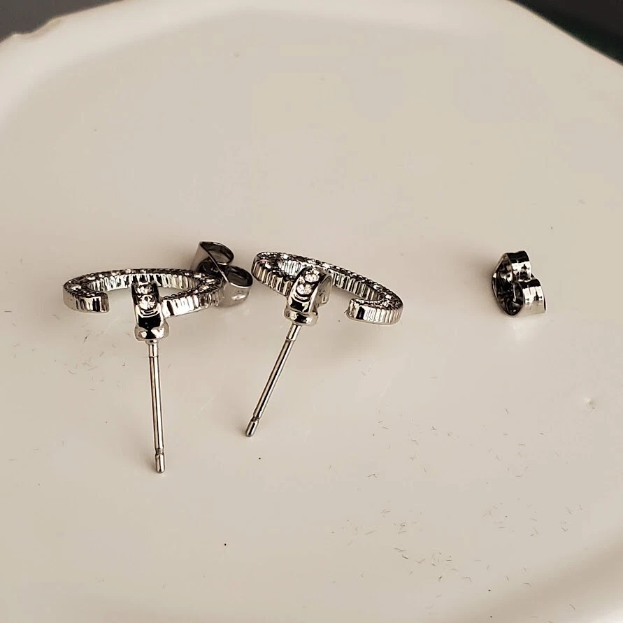 Vince Camuto Ayla Earrings Silver Tone with Clear Crystals New in Box Dressy - Image 3 of 4