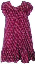 Advance Womens Dress Mumu Long Buttons Short Sleeve Free Size Fit L XL Dark Red