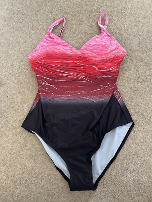 Svanco Red Pink Black One Piece Swimsuit New In Packaging Size L