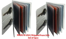Heavy duty vinyl 6 pages wallet insert - KEY tab for trifold-bifold MADE IN USA