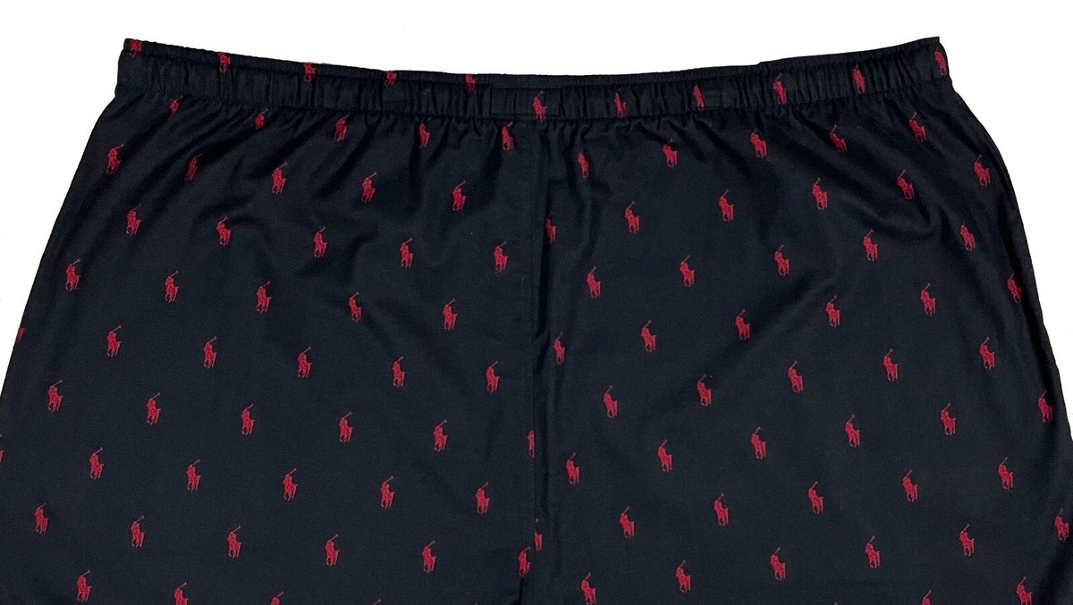 Men's POLO RALPH LAUREN Black Pony Logos Sleepwear Flannel Lounge