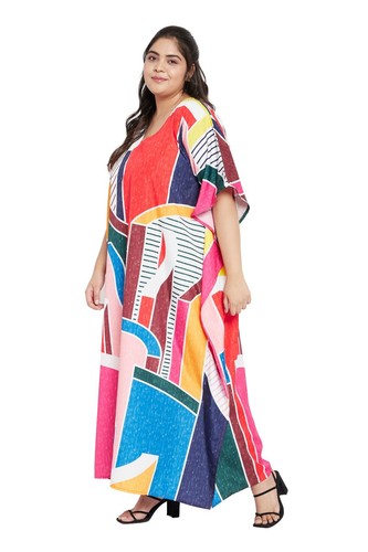 Women Kaftan Plus Size Long Maxi Dress Beach Cover Up Evening Gown Kimono Caftan - Picture 98 of 307
