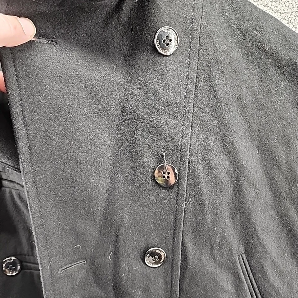 Abrigo chal Kenneth Cole New York para mujer mezcla de lana forrado con capucha talla S Foto 2 de 4