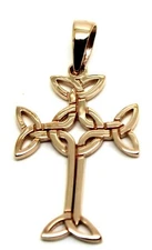 Kaedesigns Genuine Large 9ct 9k Rose Gold Celtic Cross Pendant 425