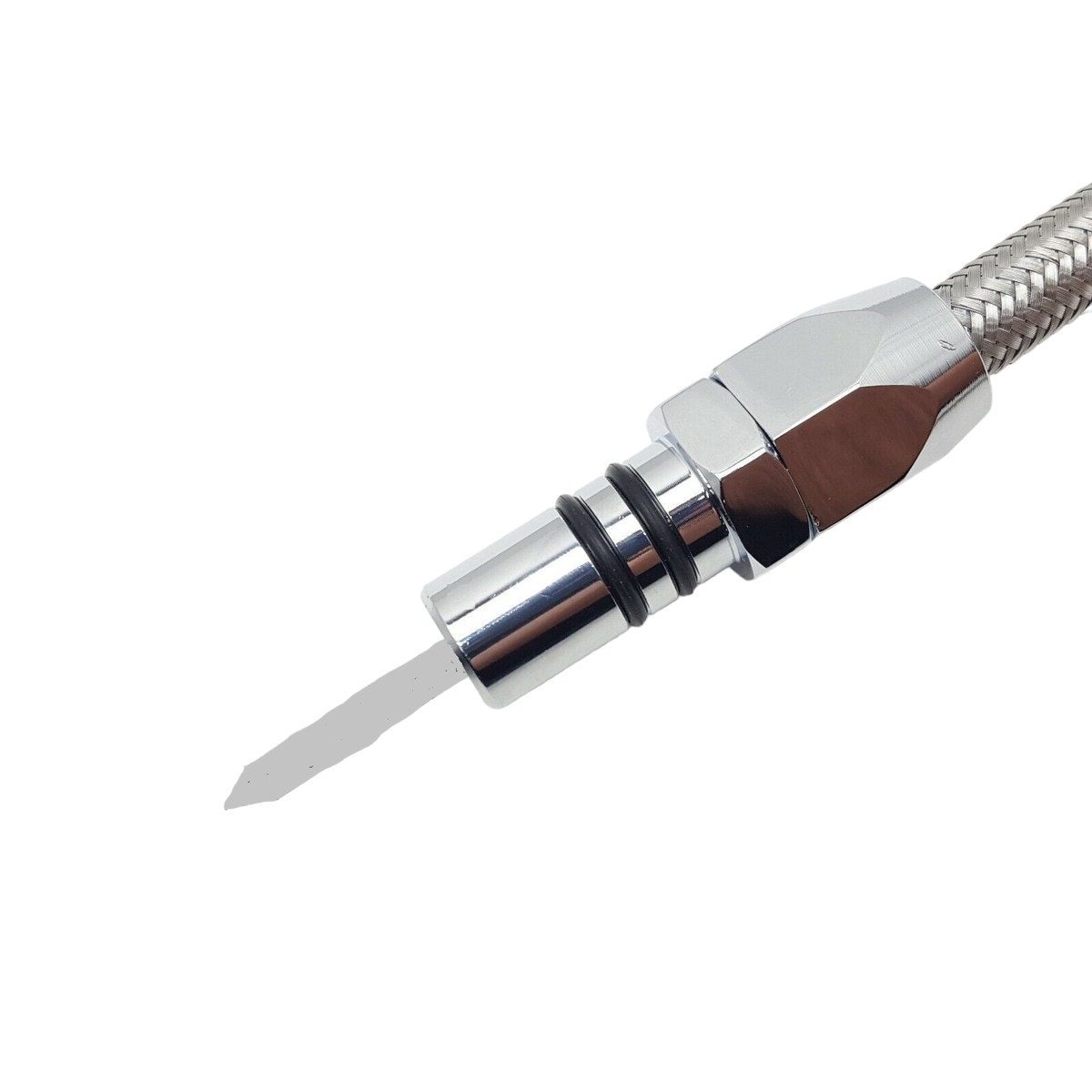 RPC Transmission Dipstick, Firewall Mount, Flexible, Braided Stainless / Aluminum, Natural