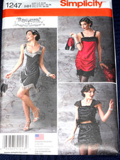 Arkivestry Womens Flapper Dress Costume size 6-12 Sewing Pattern Simplicity 1247