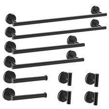 10 Pieces Bathroom Hardware Set 24 Inch Matte Black