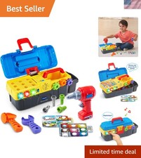 Colorful Drill and Learn Toolbox - Early Learning Playset for Toddlers 2-5
