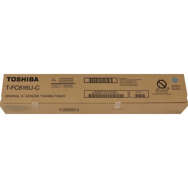 Toshiba Original Laser Toner Cartridge Cyan 1 Each TFC616UC 35890₽